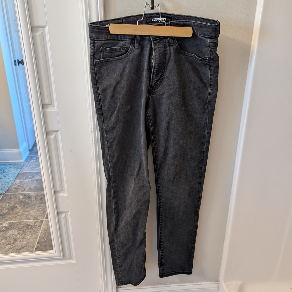Express Slim Hyper Stretch Jeans – Black Wash (30x32)